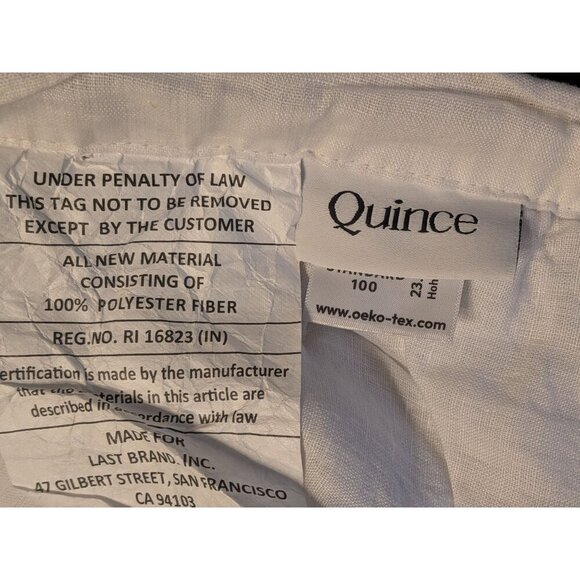 Quince European Linen Dream Quilt 3PC Set Color White Size King/Cal King -New- - Picture 5 of 8